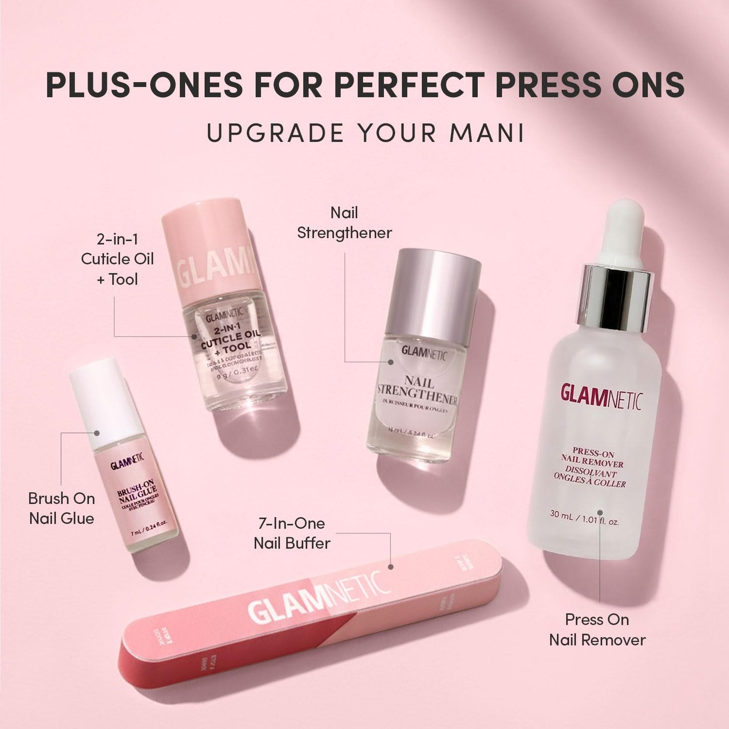 Glamnetic Quick Press Mani - No Glue Press On Nails, Just Peel and Stick, Almond Extra Short Nails, Mess Free, Salon Quality Stick On Nails, Lime Beam | in 15 Sizes - 30 Nail Kit | Gift For Mom