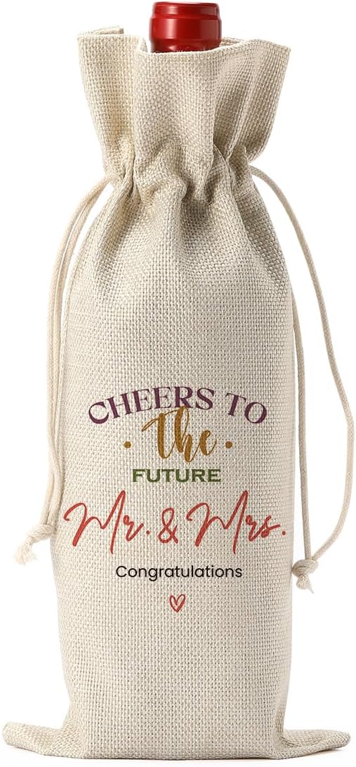 FBCCZEY Wedding Shower Gifts Wine Bag Bridal Shower Wedding Gift Party Favors Mr And Mrs Wine Bottle Bags Mr And Mrs Cheers To The Future Wines Bags