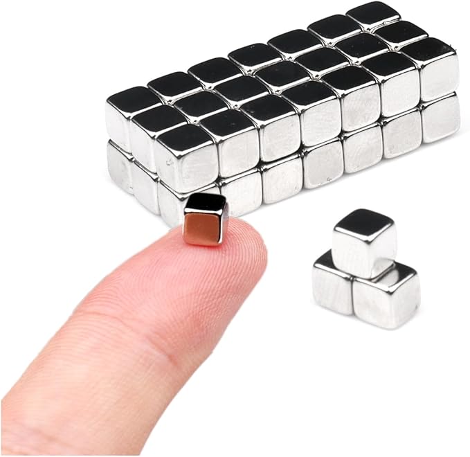 45Pack Small Square Cube Magnets,Fun Magnets,Tiny Magnets Magnets for Crafts, Fridge Magnets,Refrigerator Magnets, Magnets for Whiteboard, Block Magnets,Cute Magnets (5x5x5mm)