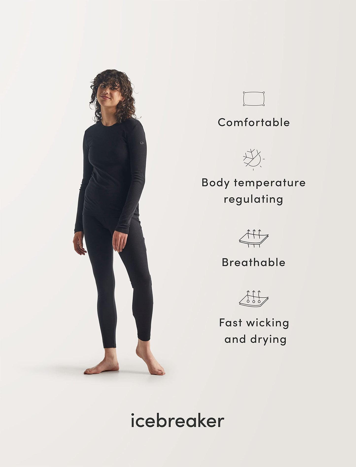 Icebreaker Women's Merino 200 Oasis Thermal Leggings - Black - Medium