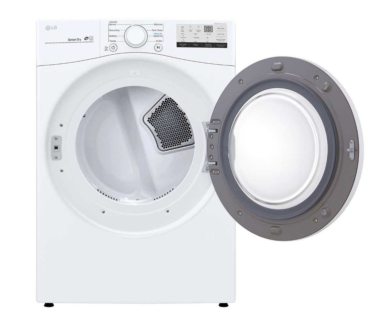 LG 7.4 Cu. Ft. Vented Stackable Electric Dryer in White with Sensor Dry