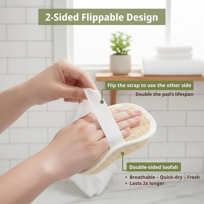 Coba Straws Natural Loofah Exfoliating Body Scrubber | 100% Plant-Based Shower Luffa Sponge for Deep Cleansing, Smooth & Glowing Skin | Bath Loofah for Women & Men (Pack 1)