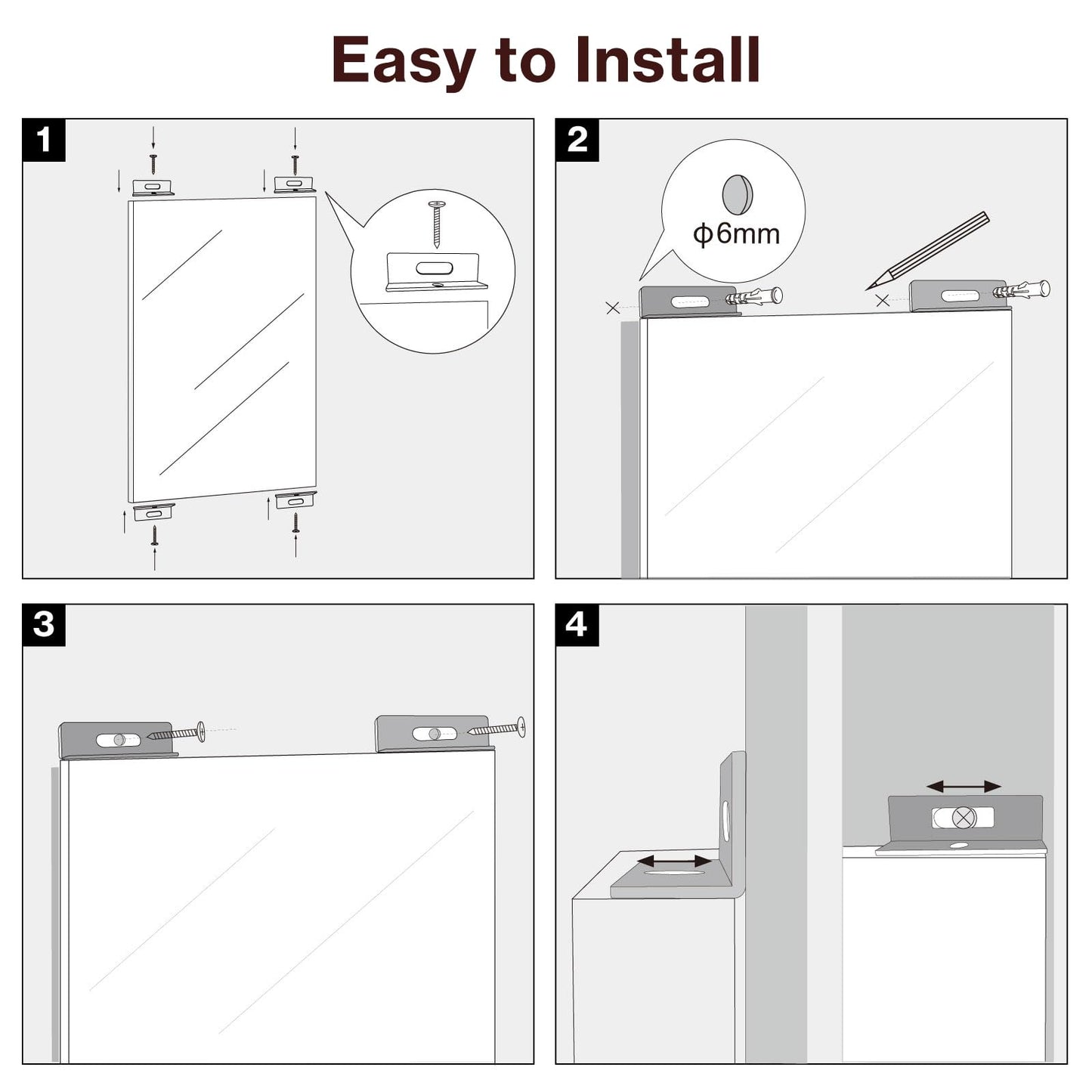 BRIVUE Gym Mirror for Home Gym - 72" x 72" (2 Pcs of 72x36) Large Frameless Wall Mirrors, Easy Mount Lightweight Non-Glass Nanomirror, Ideal for Dance Studio, Yoga, Fitness, Rehearsal, Pilates, Garage