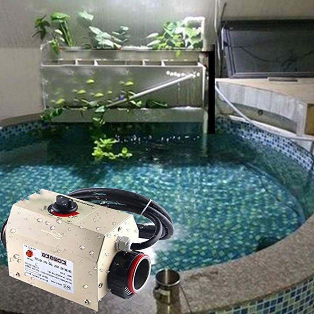 AYCHLG Swimming Pool Heat Pump, Electric Swimming Pool Heater for Above Ground Pools, up to 2000gallons, Max Output 12000BTU/hr, Heat Exchanger,110V~120V/60Hz No Plug