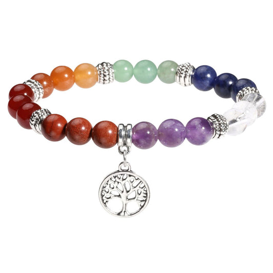 Eigso 8 Pcs 7 Chakra Bracelets Set for Women Men Meditation Lava Rock Bracelet
