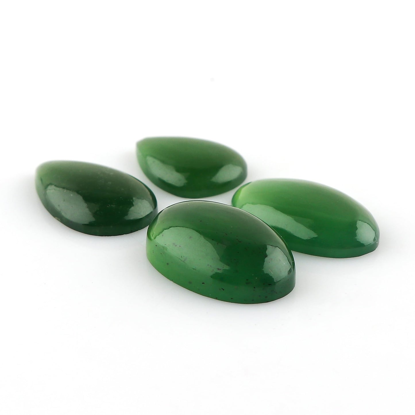 CRYSTALINES 4pcs, Wholesale Natural Serpentine Gemstones, Chakra Healing Crystals, Bulk Flatback Cabochon Stone, Polished Loose Supplies for Jewelry Making, Wire Wrapping, Gem Collection