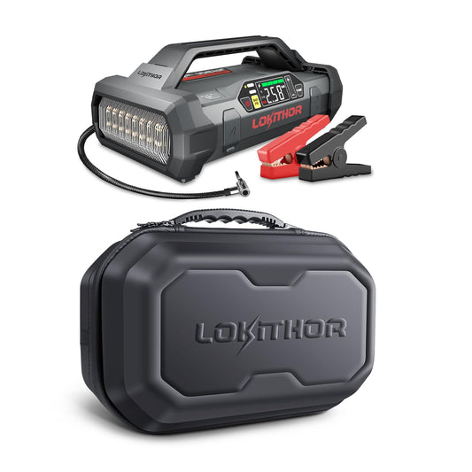 LOKITHOR JA301 2000Amp Jump Starter with 150PSI Air Compressor and JA Bag EVA Protection Case for JA300/JA301/JA302/JA400/JA401/JA3000 Jump Starter with air Compressor