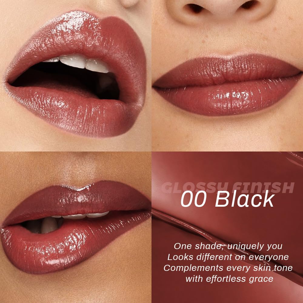 Kaely 2Pcs Honey Lipstick Tinted Lip Balm, Hydrating Shine Lipstick for Women Dry Lips, Moisturizing Nourishing Glossy Lip Gloss Stain Makeup, Sheer Lightweight, Vegan, 00+08 Raisin
