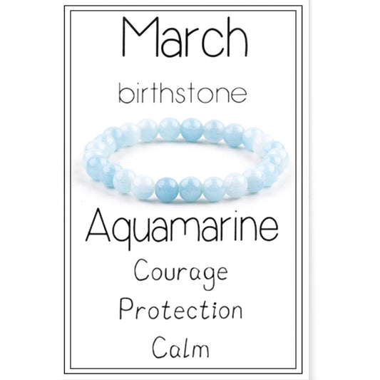 Birthstone Crystal Beads Bracelets Healing Crystal Zodiac Bracelet for Women Natural Stone Chakra Anxiety Relief Zodiac Beaded Bracelets for Birthday Gifts Horoscope Jewelry-March