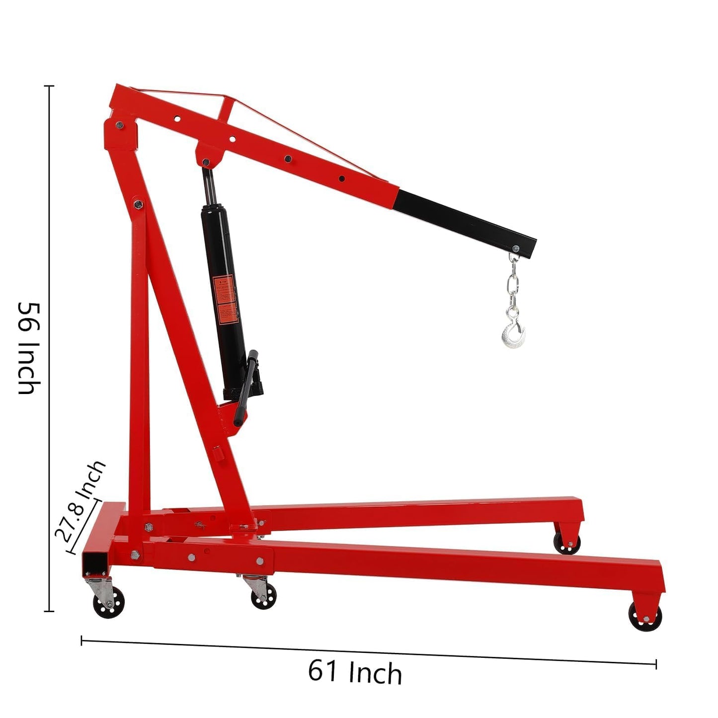 PeacefulHues 2 Ton Engine Hoist, 4400 LB Mobile Cherry Picker Engine Lift Hydraulic Tilting Engine Shop Crane with 6 Casters & Telescopic Boom for Garage, Workshops, Auto Repair