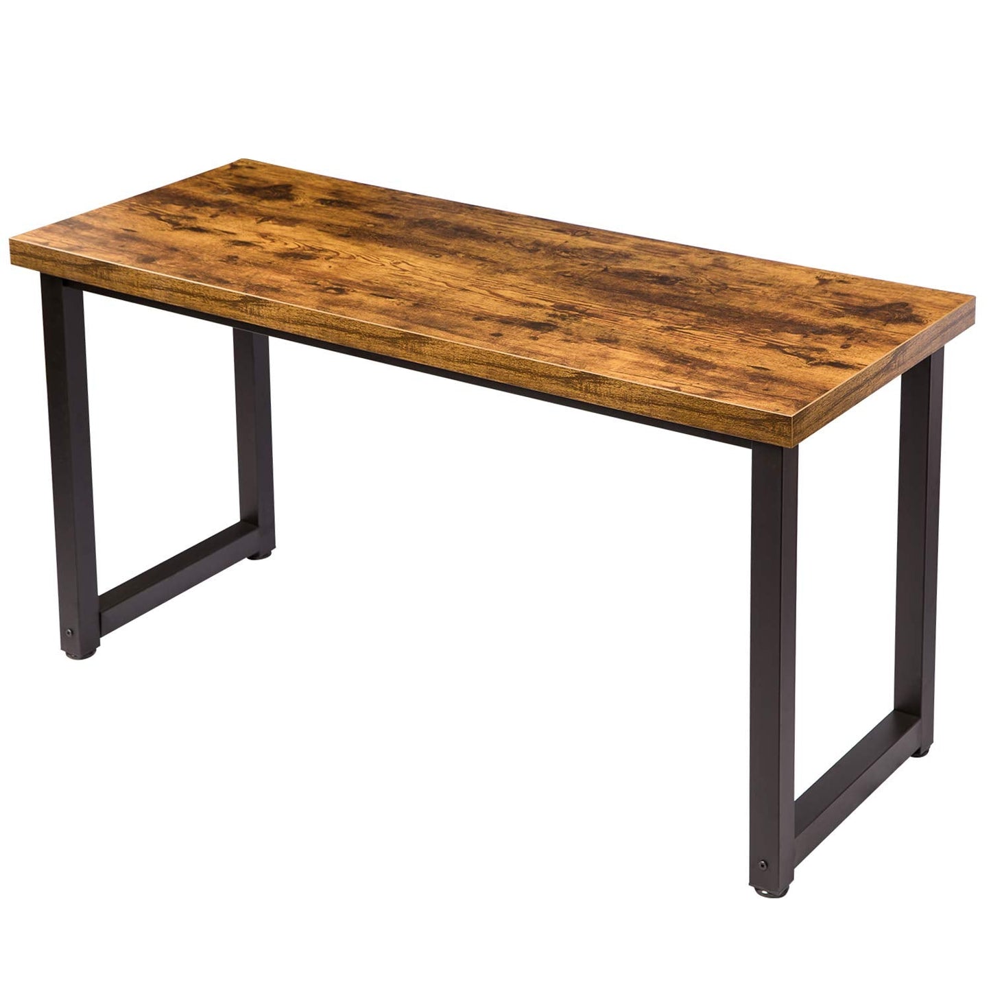 TOPSKY Computer Desk 59 inch Large Office Desk, Gaming Desk Writing Desk, Large Legroom, Metal Frame, 1.88" Thickness Desktop (Rustic Brown)