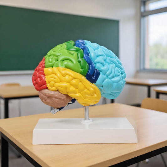 Dranvosk Life Size Human Half Brain Anatomy Model Colored Medical Teaching Tool for Kids Educational Science Kits with Detailed Brain Structure (Style 1)