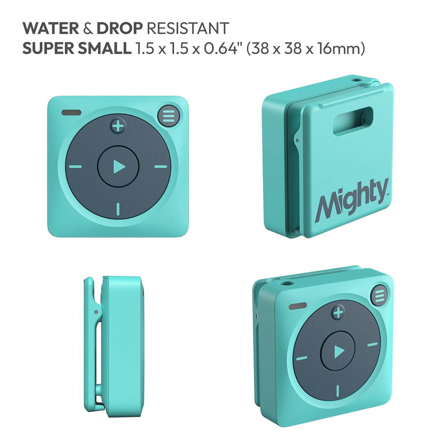 Mighty 3 Spotify & Amazon Music Player (2026 Edition) – Portable, Screen-Free, Works Offline – Compatible with Bluetooth & Wired Headphones – Stores 1,000+ Songs – No Phone Required (Blue)