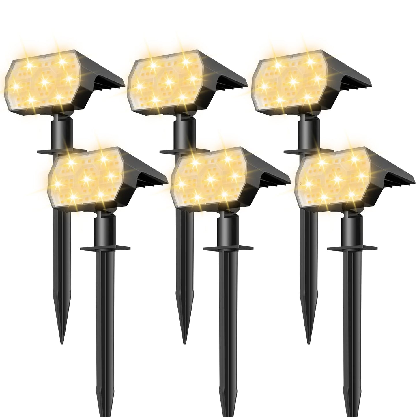 NYMPHY Solar Lights Outdoor Waterproof IP68, 56 LED 3 Lighting Modes Solar Powered Garden Yard Spot Solar Lights for Outside Landscape- 4 Pack (Cool White)