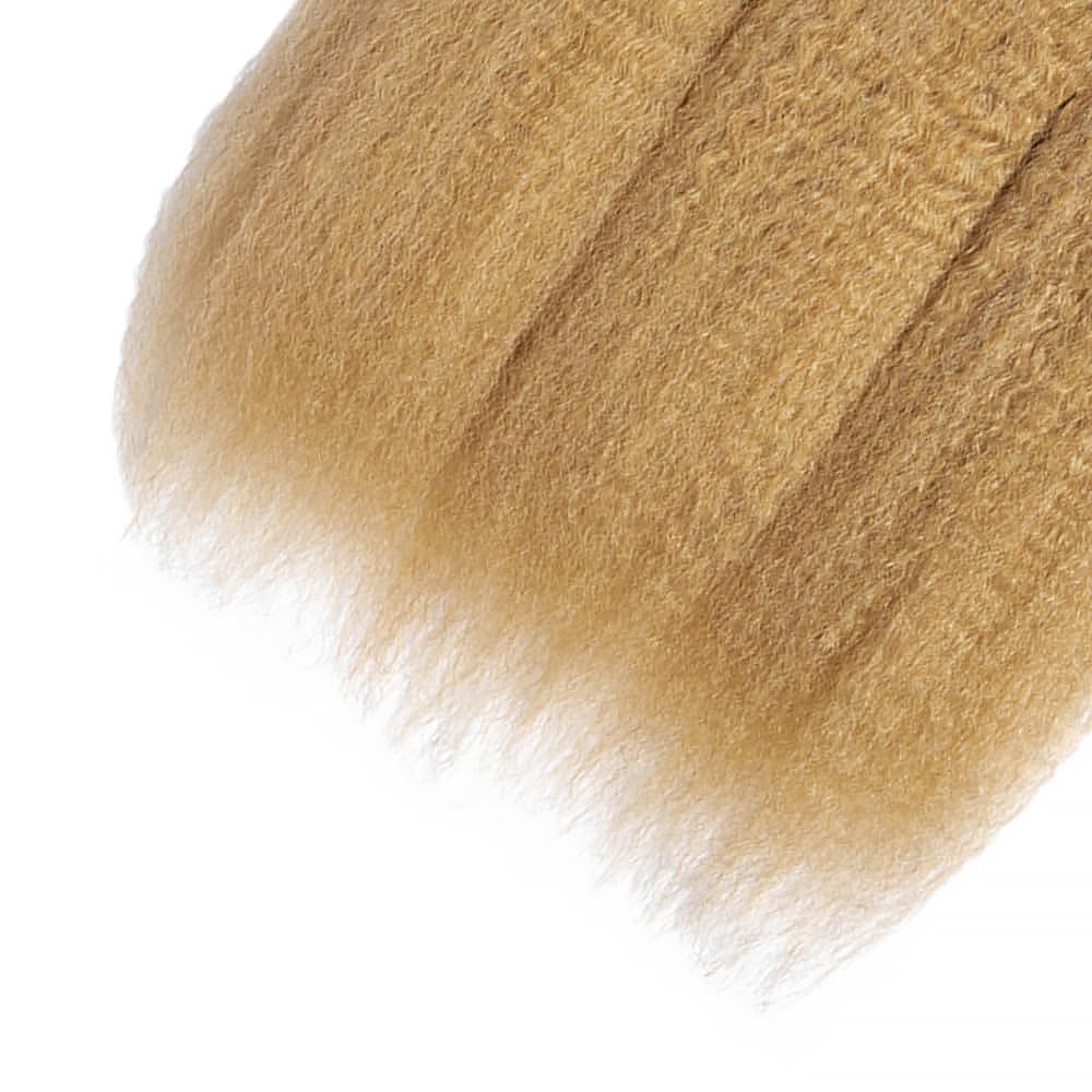 Honey Blonde Human Hair Bundles 14 16 18 Inch Yaki Straight Wave Bundles Human Hair Unprocessed Native Virgin Hair 100/PC 3 Extensions #27 Blonde Color Wet and Wavy Human Hair Extensions for Women