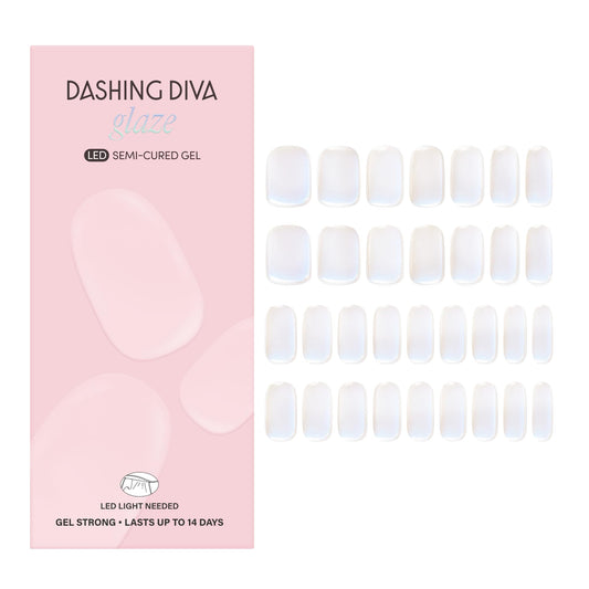 Dashing Diva Glaze Effects Nail Strip Set - Iridesci - Long Lasting, Chip Resistant, Semi-Cured Gel Nails - 4-Piece Manicure Set with 32 Strips