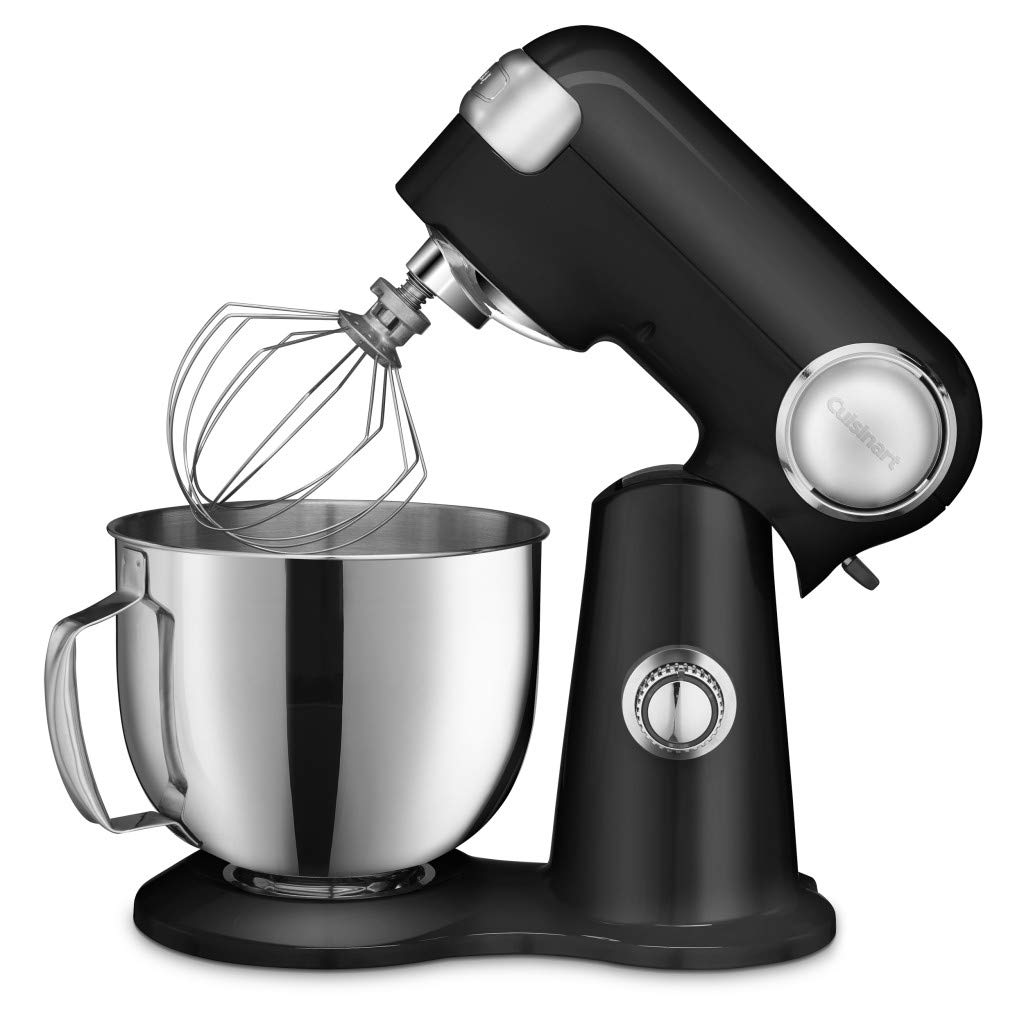 Cuisinart Stand Mixer, 12 Speed, 5.5 Quart Stainless Steel Bowl, Chef’s Whisk, Mixing Paddle, Dough Hook, Splash Guard w/ Pour Spout, Onyx, SM-50BK, Manual