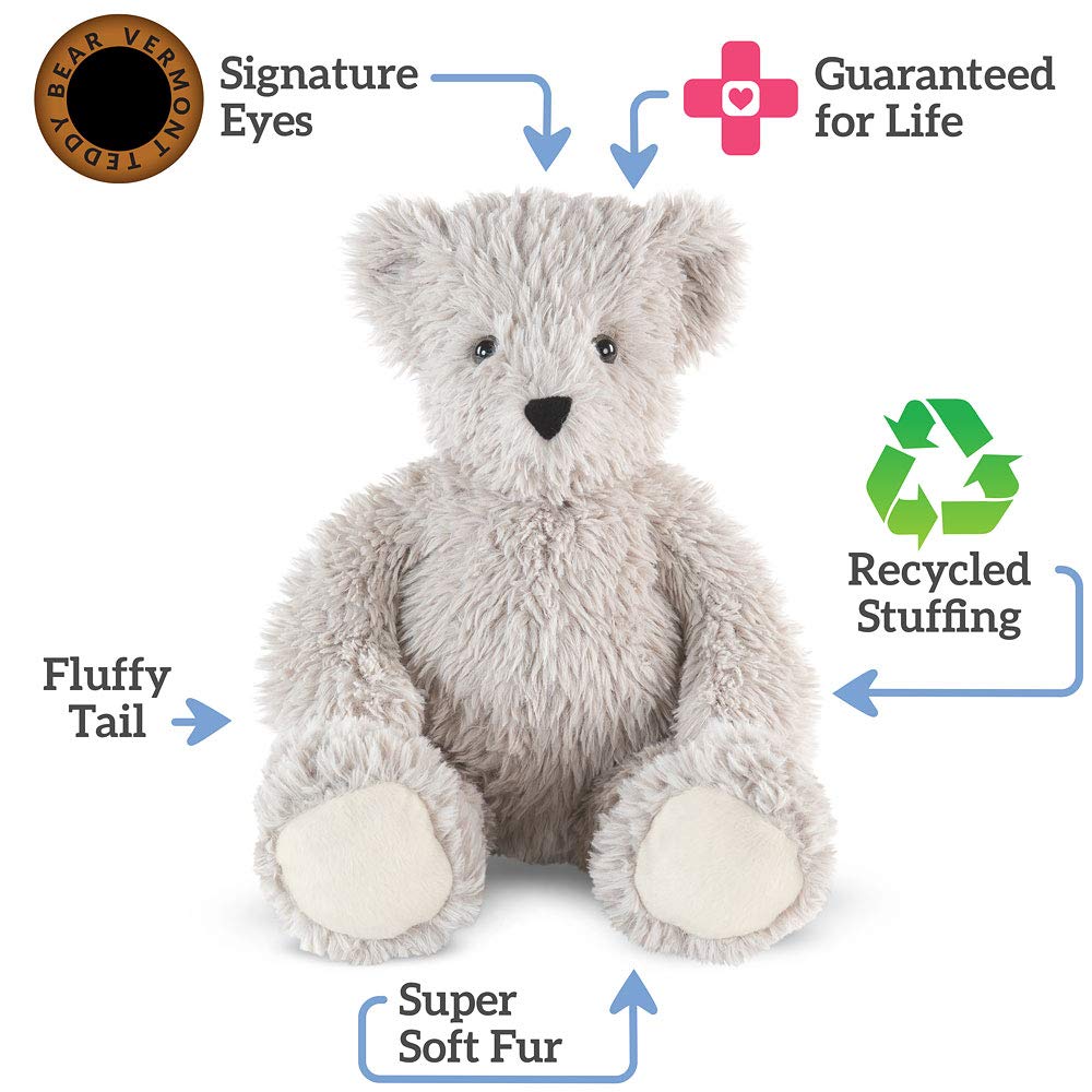 Vermont Teddy Bear Stuffed Animal – 18" Earl Grey Plush with 100% Recycled Stuffing, Designed with Love in the USA and Backed by Teddy Bear Hospital Care – A Modern Plush for Cozy Moments