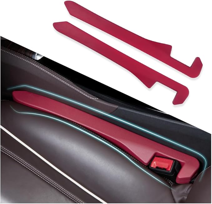 IHOTDER 2PCS Car Seat Gap Filler - Car Seat Gap Filler Organizer for Holding Phone,Key,Purse - Universal Car Gap Filler Fits CCar Truck SUV Car Interior Accessories (Burgundy/2PCS)â¦