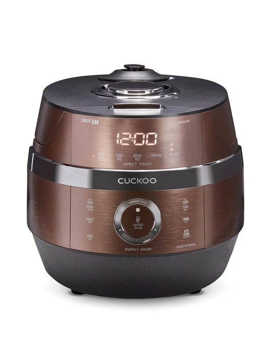 CUCKOO High Pressure Rice Cooker 6-Cup Uncooked / 12-Cup Cooked with Induction Heating Technology, Versatile Rice Maker with 16 Menu Options and Steam Plate, Voice Guide, Copper (CRP-JHR0609F)