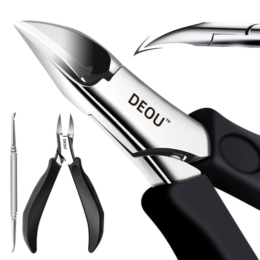 DEOU Toenail Clippers Blade for Ingrown and Thick Nails Stainless Steel Pedicure Tools at Home ingrown toenail Treatment Professional Podiatrist Nail Clippers with (Eagle Beak Pliers+Nail Remover)