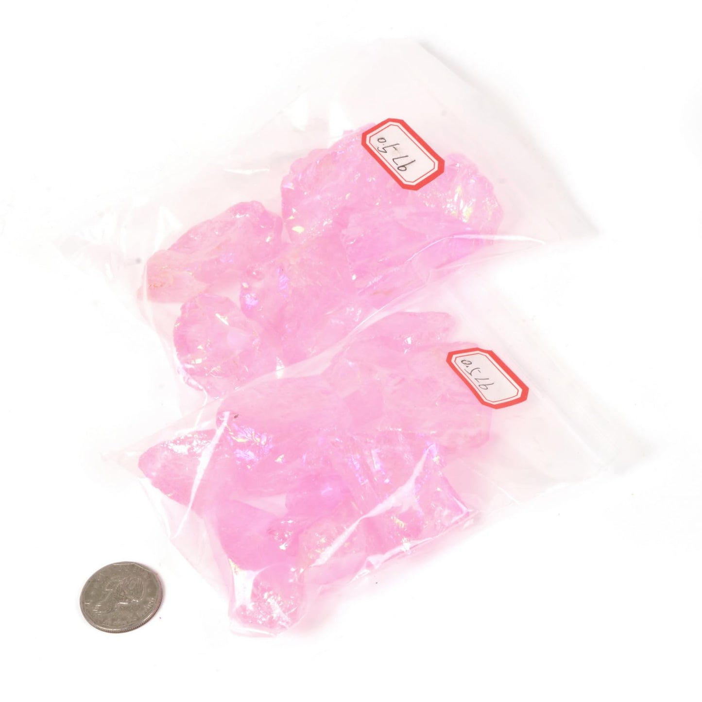 Justinstones 1/2LB Large Raw Pink Aura Quartz Natural Crystal Healing Stones Rock Collection
