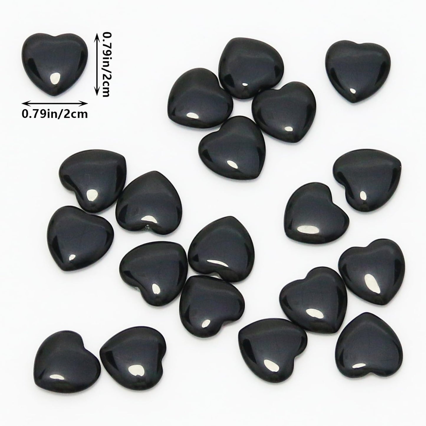 Namzi 20 Packs of Tumbled Polished Natural Black Obsidian Crystals Heart Stones, Crystals and Healing Stones Quartz Bulk for Wicca, Reiki, Healing Energy, Chakra Stones, Witchcraft Supplies