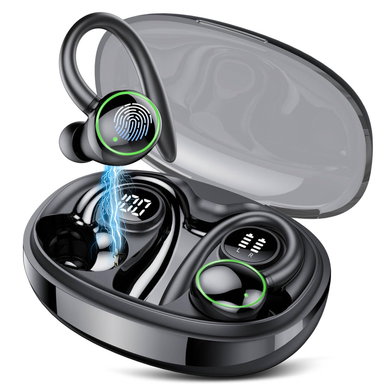 Ai Translation Earbuds Real Time, 164 AI Language Translator Earbuds,3-in-1 Translator Earbud Bluetooth 5.4 with 5 Translation Modes,48H Translatior Headphones for Travel, Business, Learning, Black
