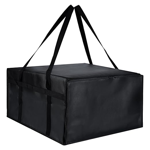 Insulated Pizza Delivery Bag for Carry Hot, 24" x 24" x 14" Insulated Food Delivery Bag, Grocery Cooler Bags for Catering/Doordash, Commercial Food Warmersï¼Black, 1Pkï¼