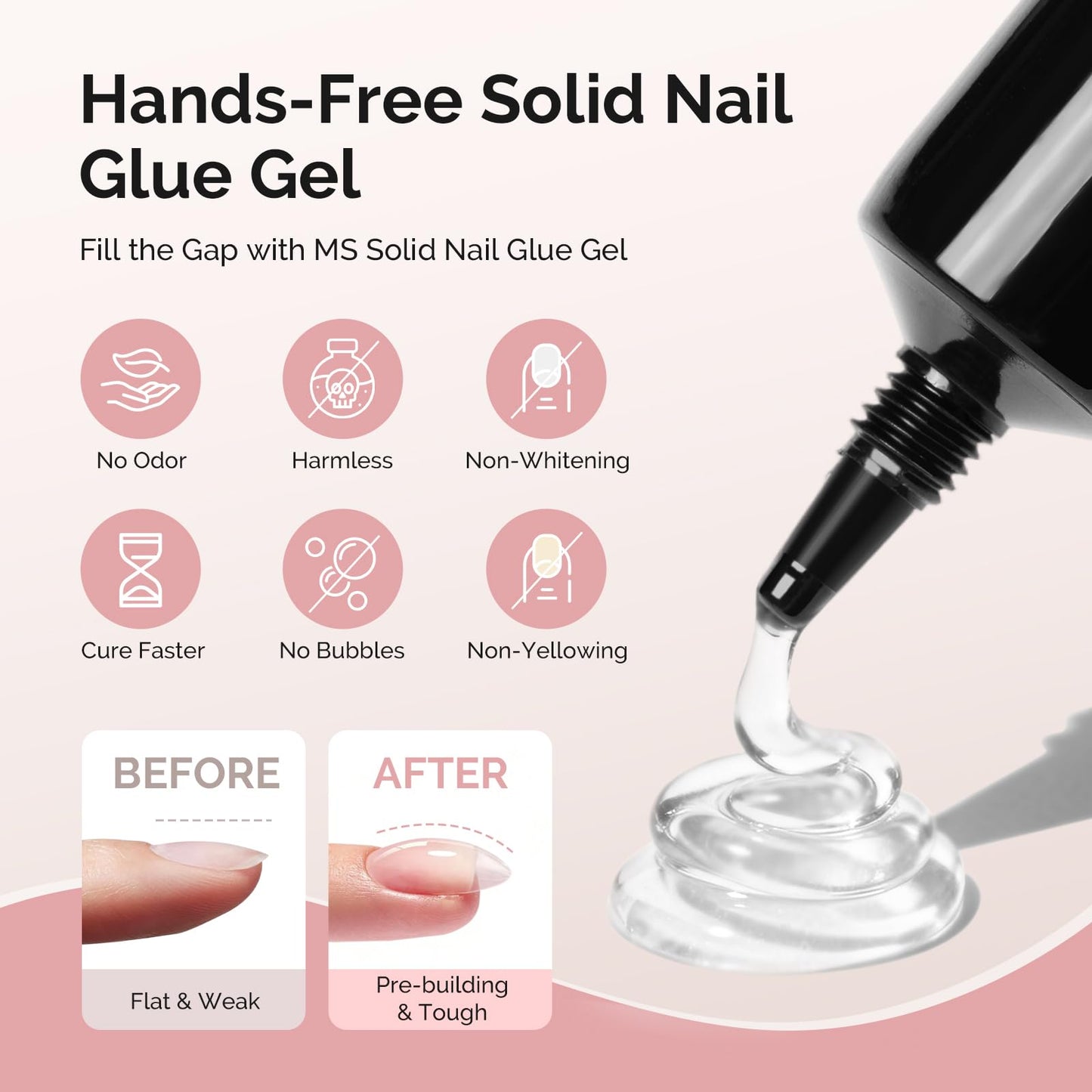 MelodySusie Short Almond Gel Nail Tips Kit-300Pcs 15Sizes Pre-Building Apex Fake Nail Tips 20gSolid Nail Glue Gel,Half Matte Full Cover Clear Acrylic Nail,Thick Strong Long Lasting for Home DIY&Salon