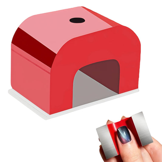 15Lb Pull Horseshoe Magnet for Nails – Alnico U-Shaped Lift Magnet with Removable Keeper, Red Heavy-Duty Nail Polish Magnet for Velvet Cat Eye Nails (Perfect for Small Fingers) & STEM Experiments