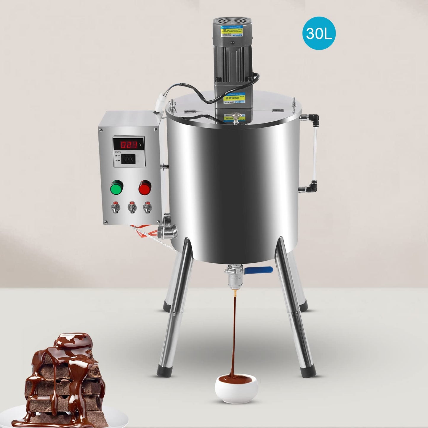 30L 8Gal Heating Mixing Filling Machine, Liquid Paste Lipstick Filler, Stirring Tank for Dissolving & Filling Creams & Liquids (8 Gal/30L)
