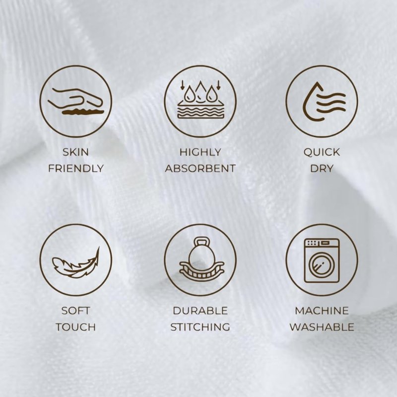 MadeTerra S Premium Wash Cloth. Pack of 12-100% Cotton -Ultra Soft and Absorbent - Bathroom Hand Towels, Washcloths Bath Towels - Perfect for Hotel Kitchen Salon, Gym (Size: 13''x13'') (White)