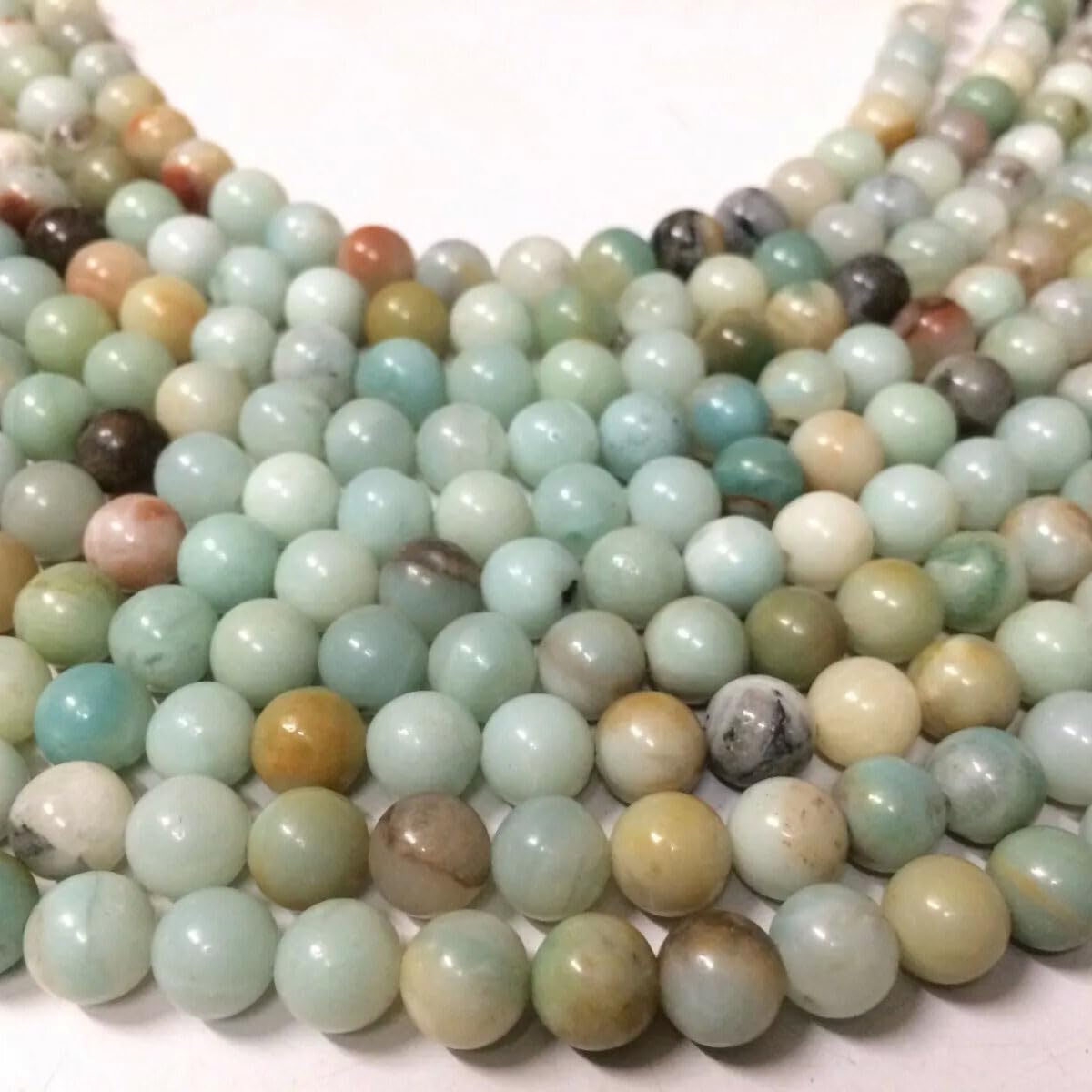 10mm Round Amazonite Stone Loose Beads for Jewelry Making Natural Gemstone Semi Precious 15 Inch(36-38pcs/Strand)