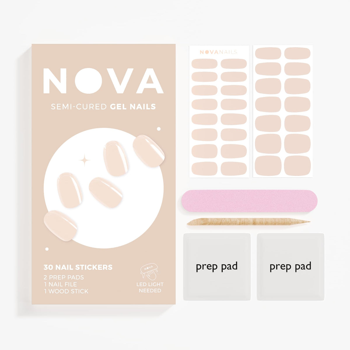 Nova Nails Semi Cured Gel Nail Strips (Bare Necessity)