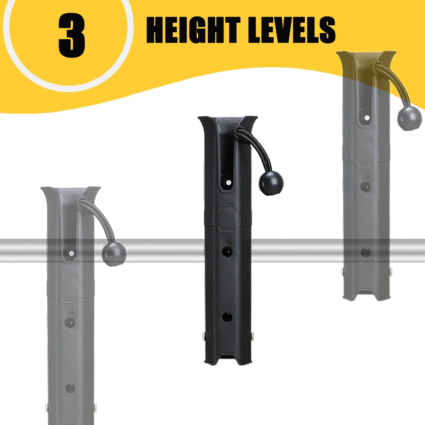 VEXPLO Adjustable Pole Mount Bike Fishing Rod Holder for Bicycle, Boat, Chairs, Cart, Scooter, Motorcycle, ATV & Beach Car, Fishing Pole Holder for Bike Rack with Mount Clamp (1.6" Inner Diameter)"