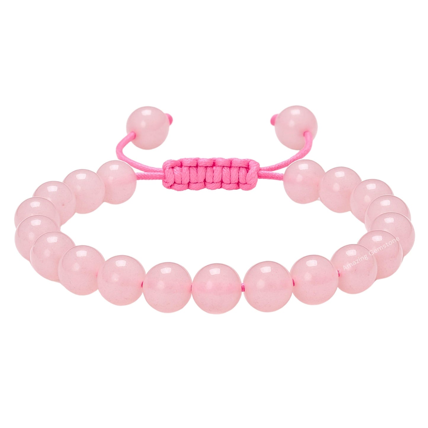 Amazing Gemstone Rose Quartz Bracelet, Gifts For Men & Women - Protection Healing Crystal Bracelet - 8mm Gemstone Beaded Adjustable Bracelet, Pulseras Para Hombres Mujer Stocking Stuffers