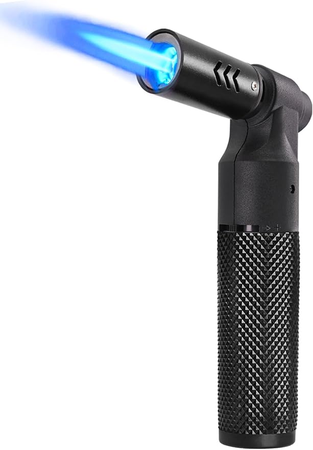 Luxgaze Butane Torch Kitchen Torch Lighter Refillable Big Jet Flame Mini Blow Torch Portable CrÃ¨me Brulee Torch for Camping Grill Culinary Soldering Cooking Welding BBQ(Gas not Included) Black