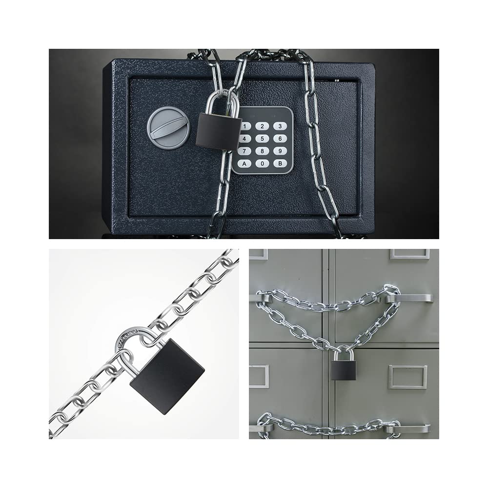 CINCINNO Covered Aluminum Padlock with Key, 8 Pack 1-9/16" Padlocks with Same Key，Key Lock for Outdoors"