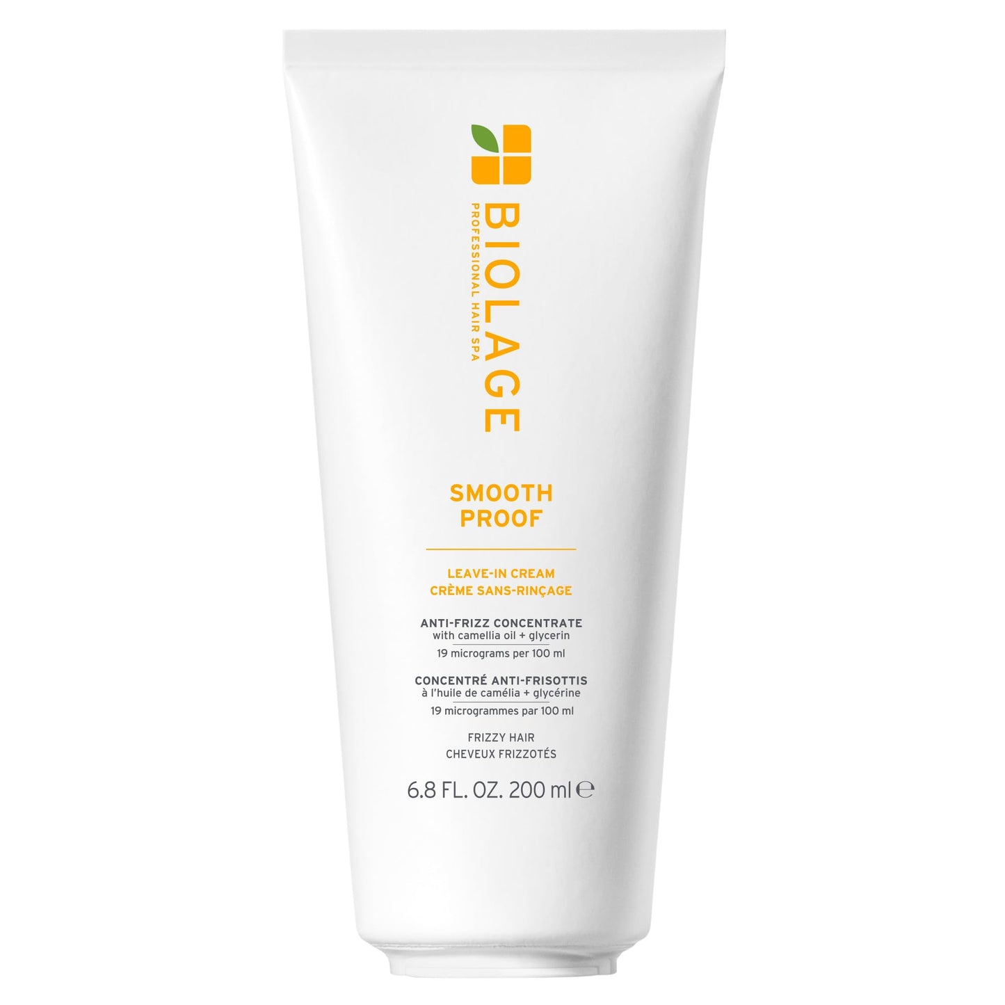 Biolage Smooth Proof Leave-In Cream - Frizz Control & Manageability, Anti-Frizz Leave-In, Infused with micro-dosed with Camellia Oil & Glycerin, Vegan & Paraben-Free, 6.8 Fl Oz