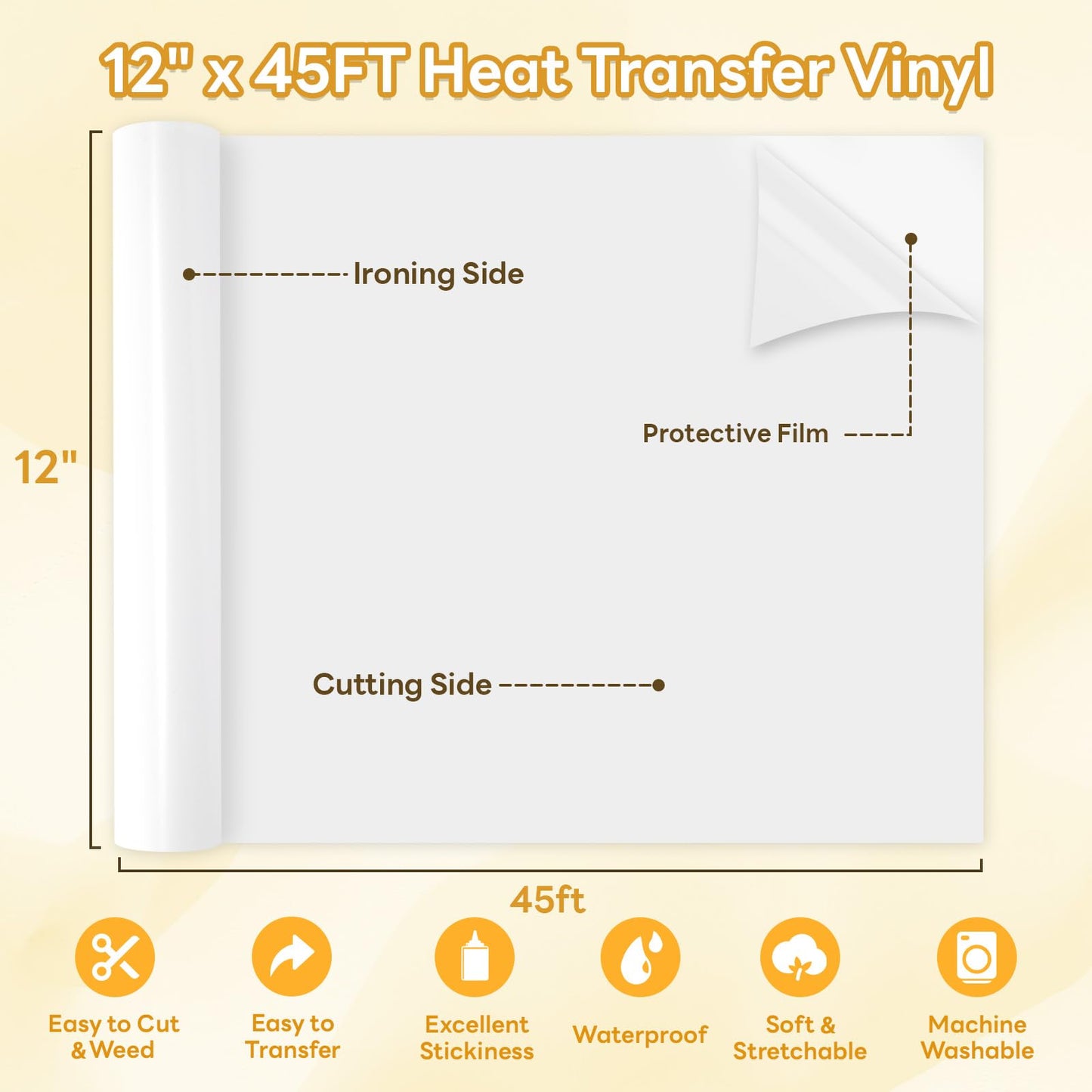 HTVRONT Auto Heat Press 2 & White Heat Transfer Vinyl - 12" x 45FT