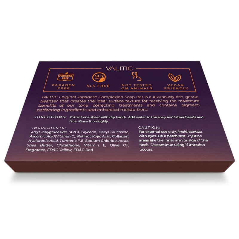 VALITIC Turmeric Kojic Acid Cleansing Soap Melting Sheets - Dark Spot Corrector Paper Soap - 100 Travel Size Facial Exfoliating Sheets With Vitamin C, Retinol, Collagen - 3 Pack
