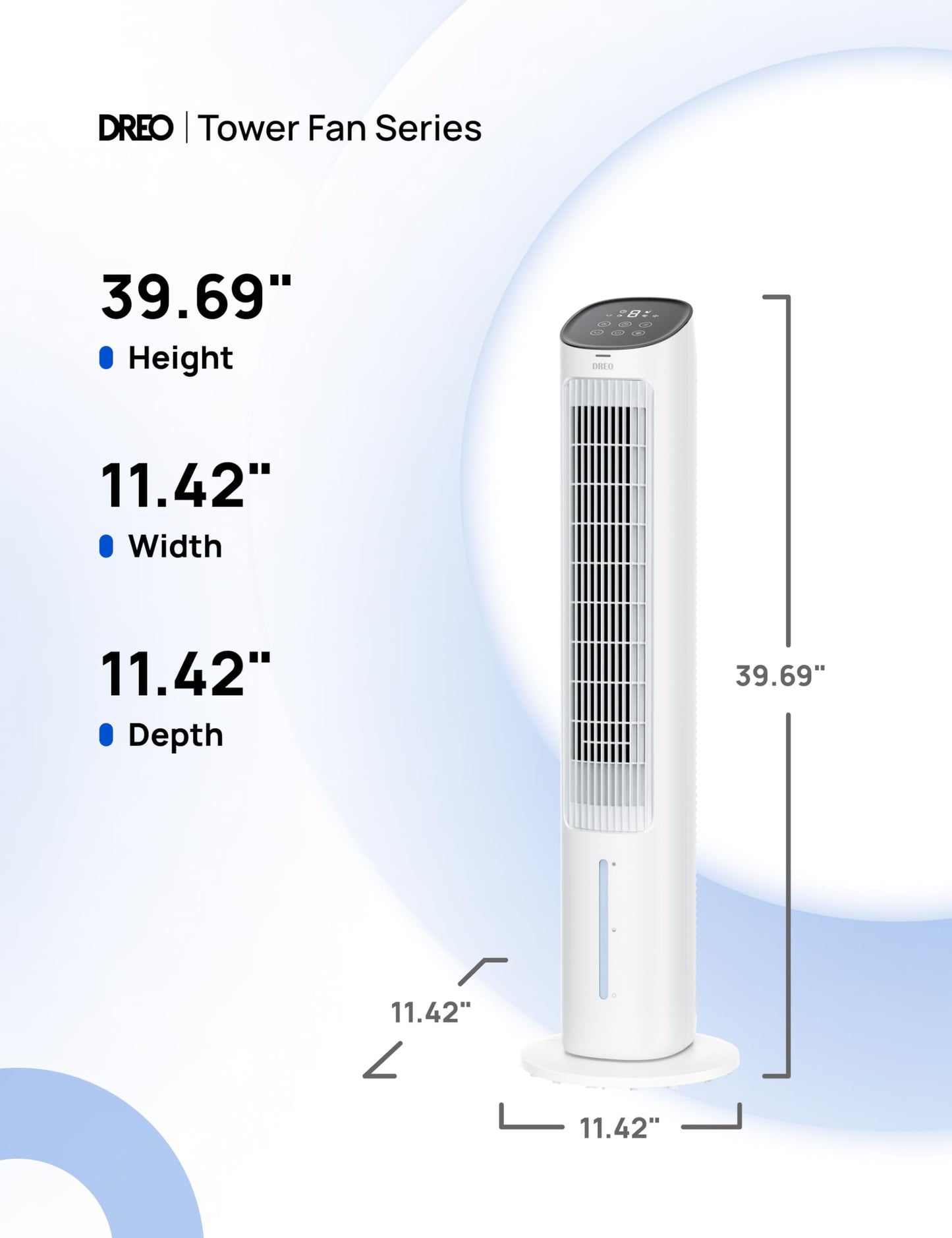 DREO Portable Air Conditioners Fan, 40” Standing Fans that Blow Cold Air, Portable AC，80° Oscillating Evaporative Air Cooler，Removable Water Tank, Ice Packs, Remote Control, 4 Speeds, 7H Timer, White