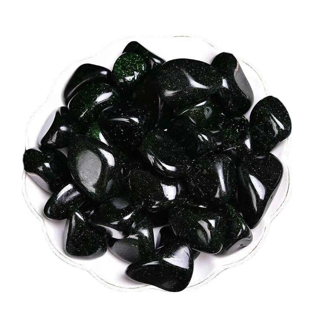 Green Sandstone Healing Crystal Stones, 1.25-2.0" Large Reiki Healing Gemstones Natural Tumbled Polished Stones for Energy Witchcraft Therapy Meditation