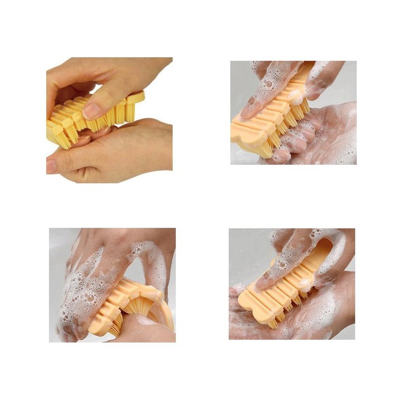 JINCH Nail Scrubber Brush Kids, Finger Nails Scrub Scrubbing Cleaning Washing Brushes with Soft Bristle for Baby and Children, Animal Style and 2 Colors Choice (Yellow)