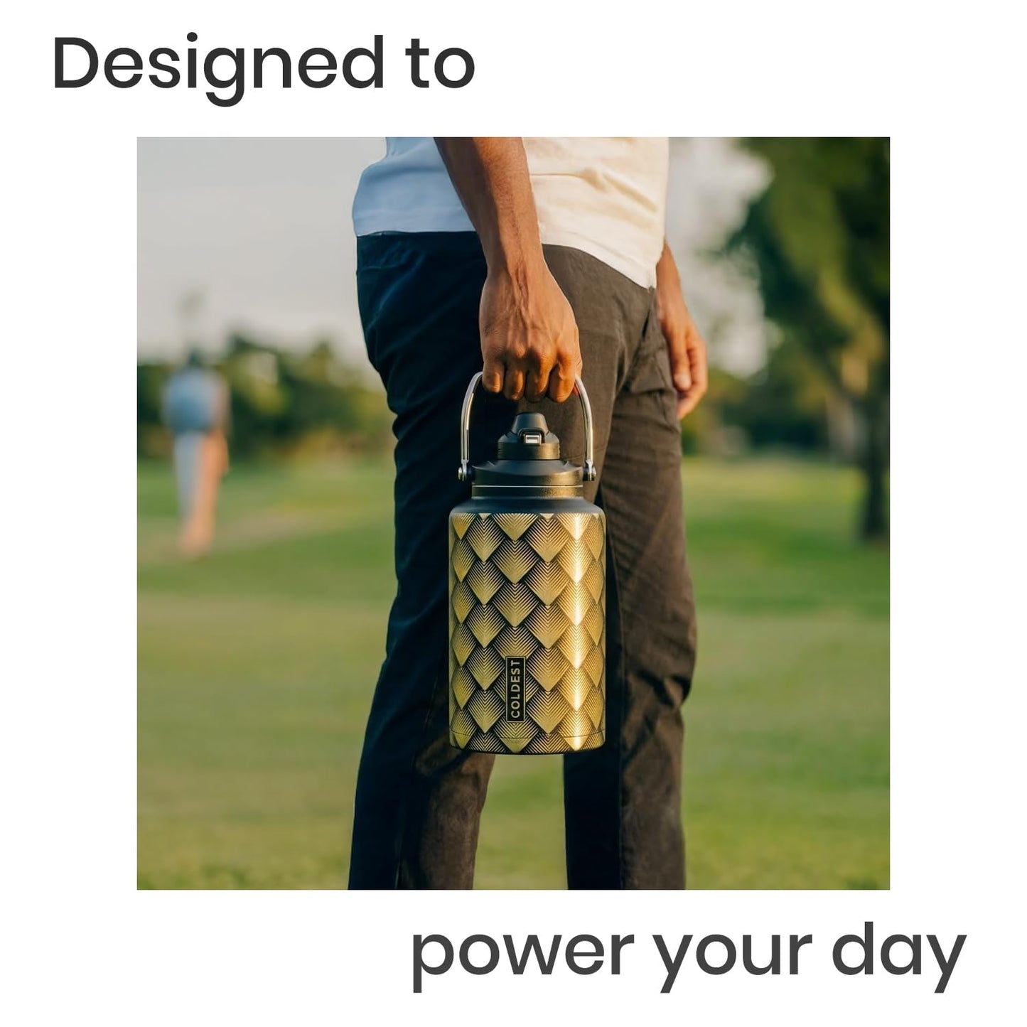 Coldest 128 oz Tumbler with Handle and Straw - 100% Spill Proof Tumbler with Straw (3 Lids) - Stainless Steel Insulated Leakproof Tumblers for Women & Men - Cup Holder Friendly - 128 oz (Gold Dragon)