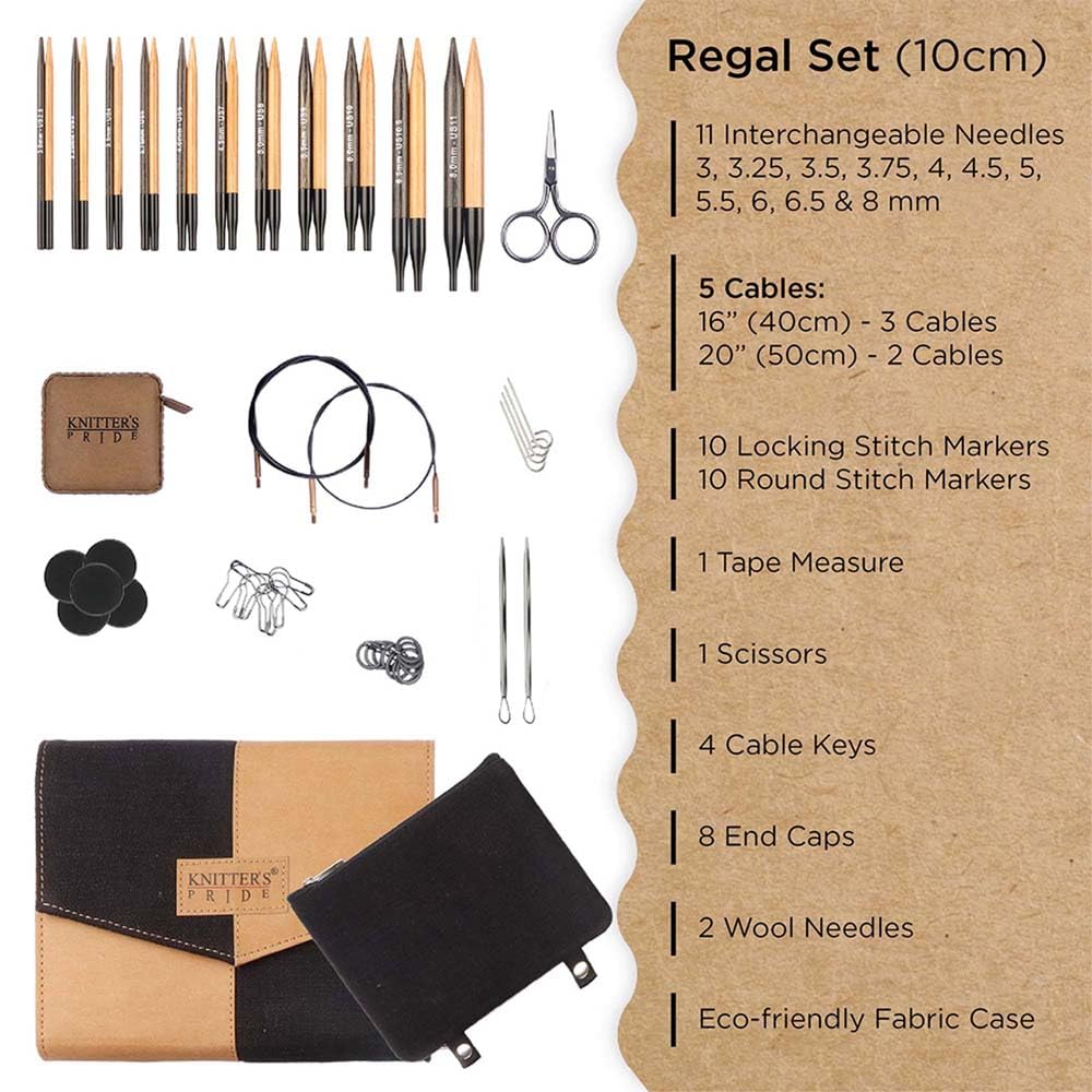 Knitter’s Pride Day & Nite Regal Interchangeable Needle Set 4"" (10cm) – 11 US Sizes (2.5 to 11)