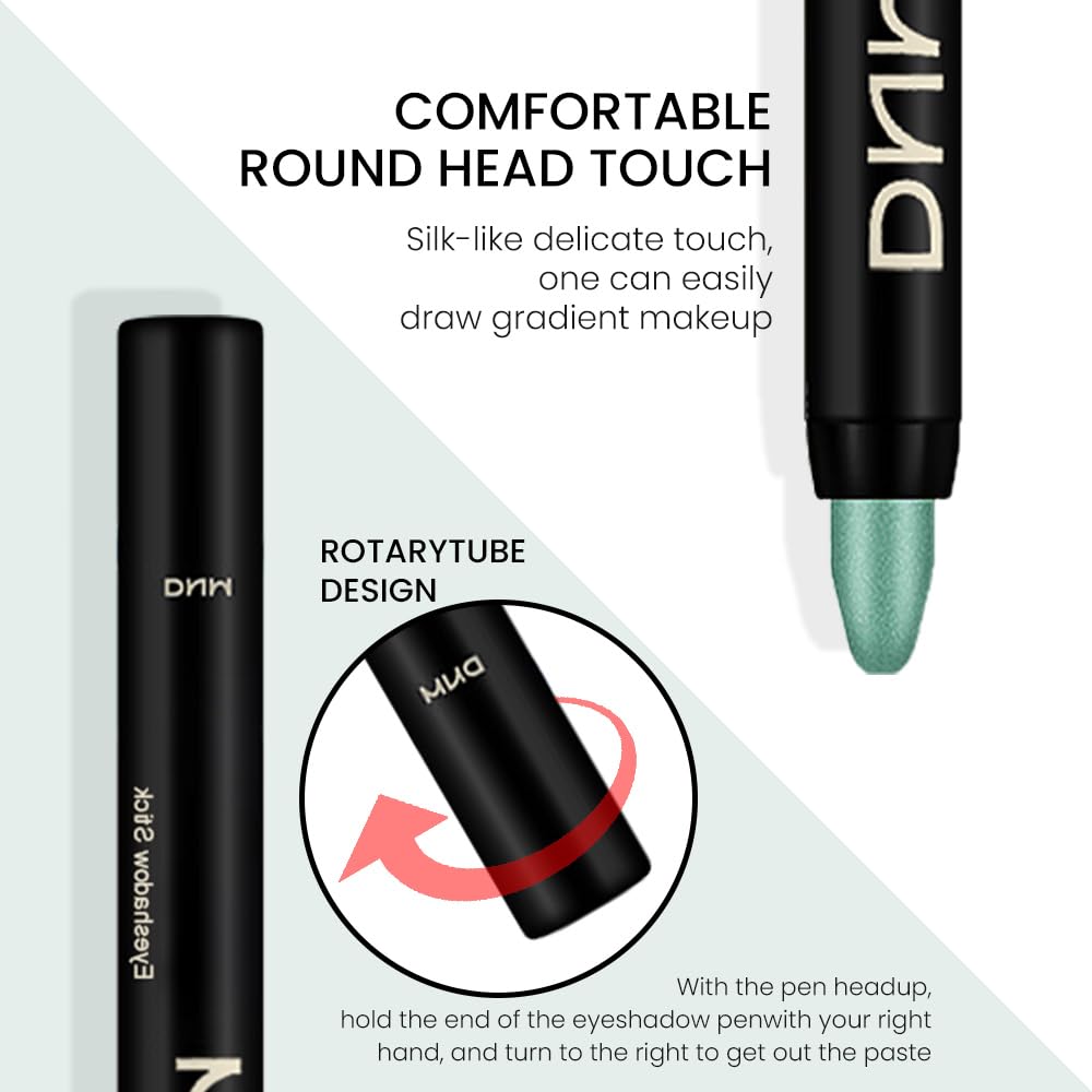 Kaely 2Pcs Cream Eyeshadow Sticks Set for Eyes Waterproof,Blue Shimmer & Green Shimmer Matte Eye shadow Stick Pencil Pen Bulk sombras en crema para ojos 32+34