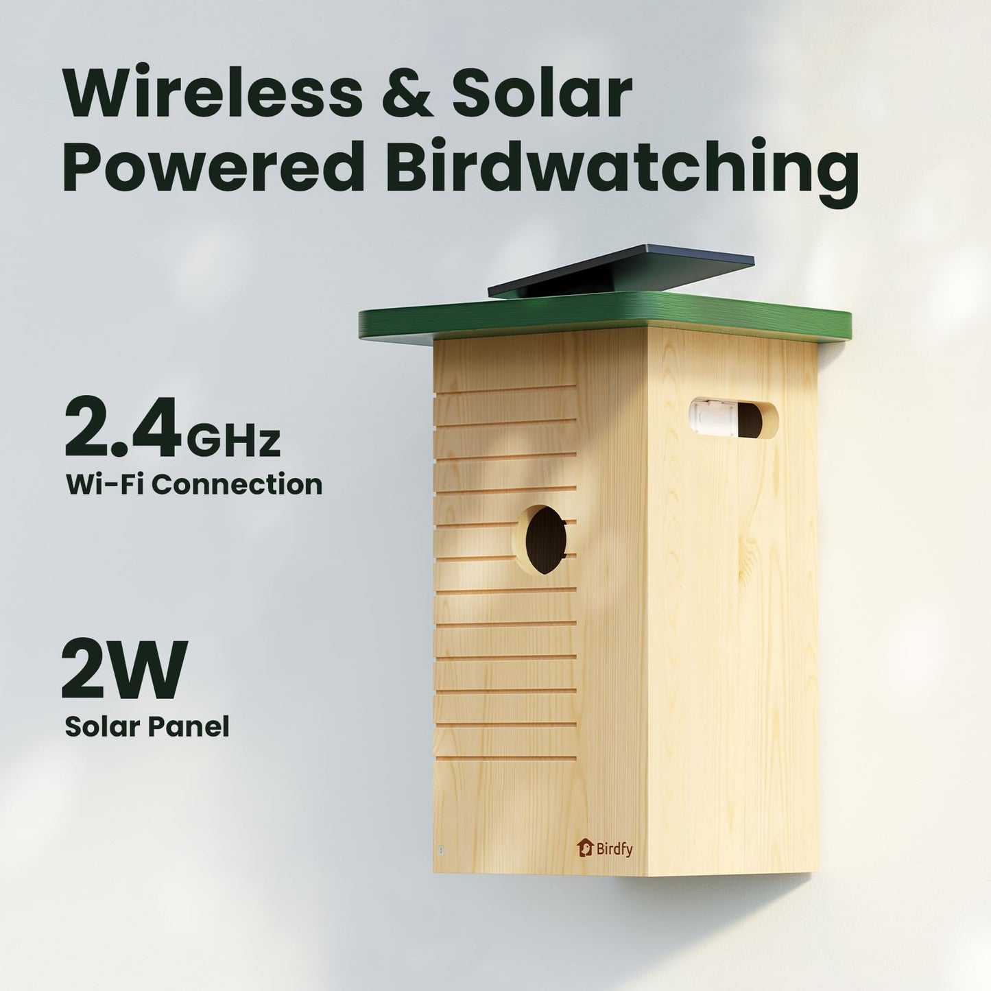 Birdfy Smart Bird House with Camera Solar Powered, 1080HD Live Video & Night Vision for 24/7 Nesting Recording, Auto Detect & Notify, Ideal Nature Gift for Bird Lovers, AI Identify Lifetime Free