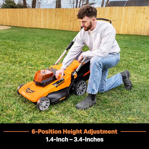 LawnMaster CLMF4821A Cordless Lawn Mower Brushless 48V MAX 21Inch 3-in-1 Function with 4X24V MAX 4.0Ah Battery and a Dual Charger
